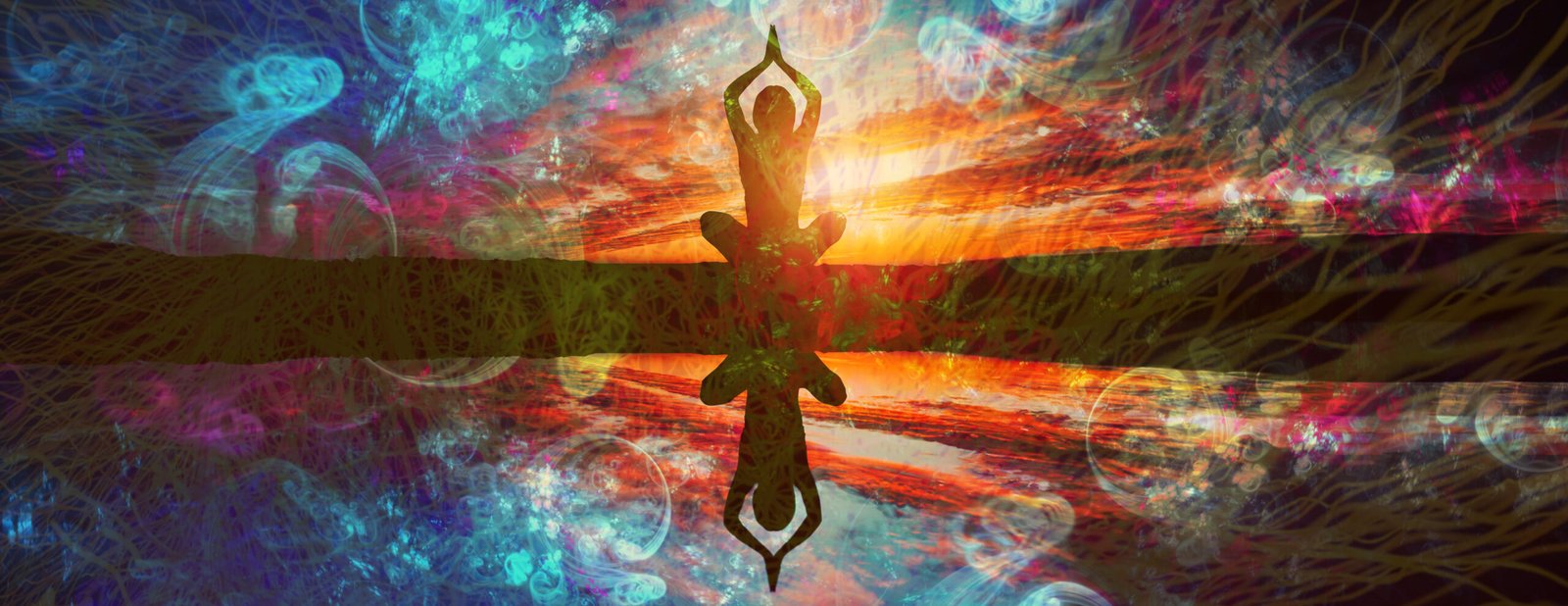 Sunset yoga woman